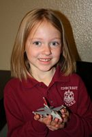 Katie and her first model