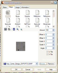 Materials panel