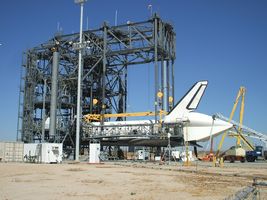 The Space Shuttle in the Mate-Demate Device